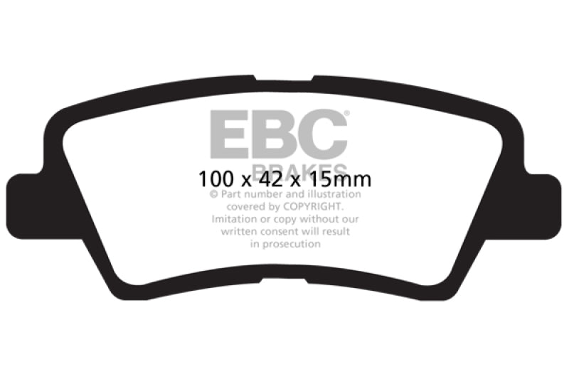 EBC Ultimax2 Brake Pad Sets - EBC 12+ Hyundai Accent 1.6 Ultimax2 Rear Brake Pads