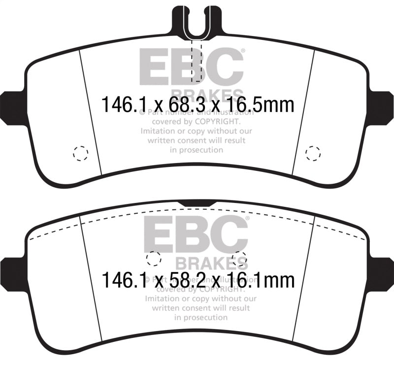 EBC Redstuff Brake Pad Sets - EBC 2015+ Mercedes-Benz C63 S AMG (W205) 4.0L Twin Turbo Redstuff Rear Brake Pads