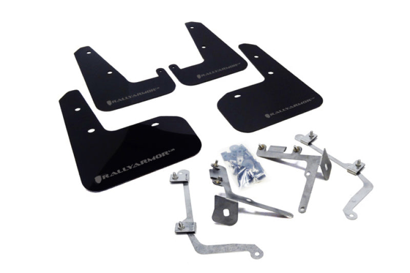 RAL UR Blk Flap/Grey Logo - Rally Armor 11-14 Subaru WRX/STI (Sedan Only) Black UR Mud Flap w/Grey Logo