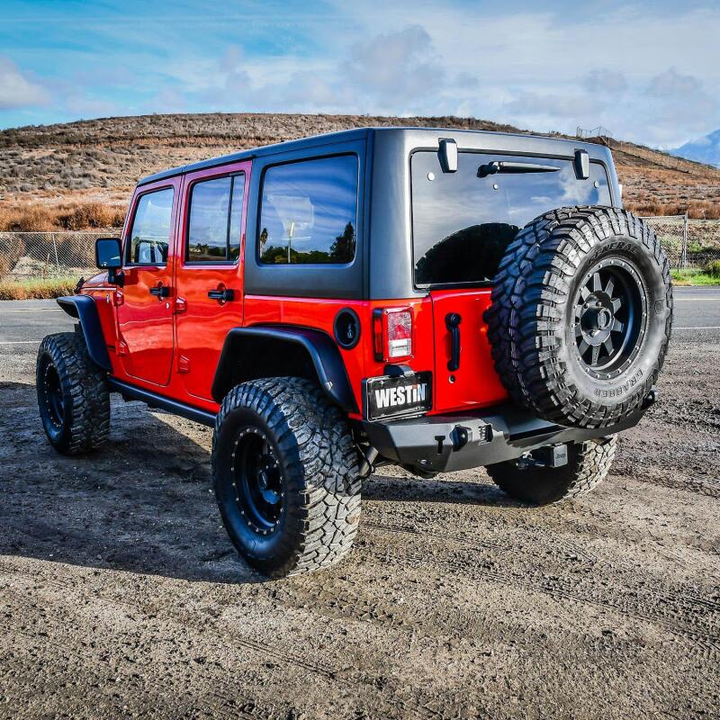 WES WJ2 Bumpers - Westin 07-18 Jeep Wrangler JK WJ2 Rear Bumper - Textured Black