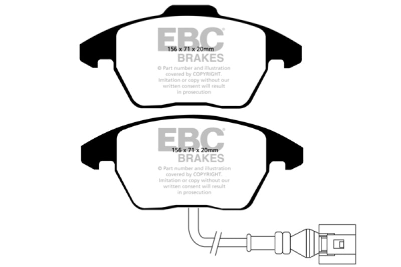 EBC Greenstuff Brake Pad Sets - EBC 06-13 Audi A3 2.0 Turbo (Girling rear caliper) Greenstuff Front Brake Pads