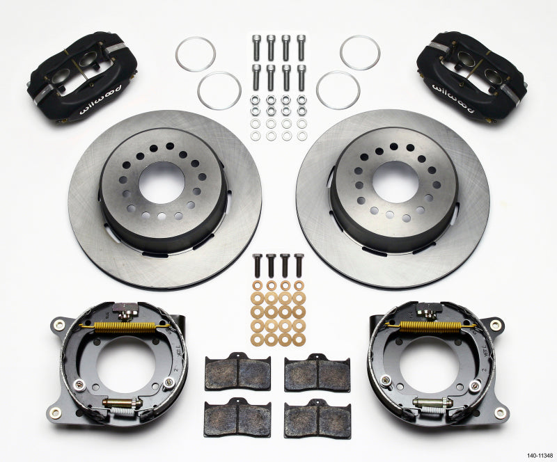 WIL Dynalite Brake Kit - Wilwood Forged Dynalite P/S Park Brake Kit 55-57 Chevy 2.34in Offset