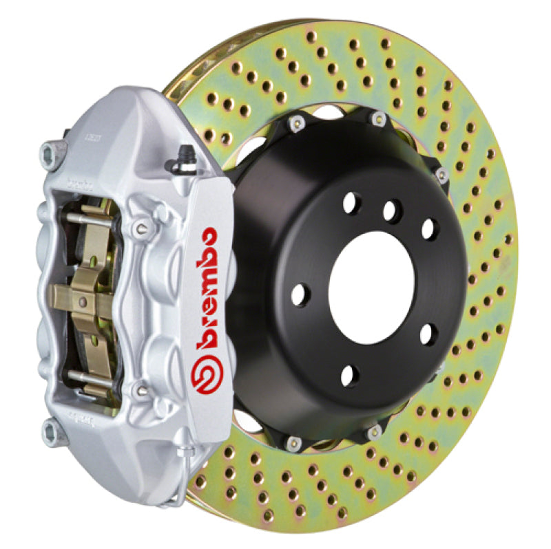 BRB Big Brake Kits - Brembo 11-12 1M Rear GT BBK 4 Piston Cast 380x28 2pc Rotor Drilled-Silver