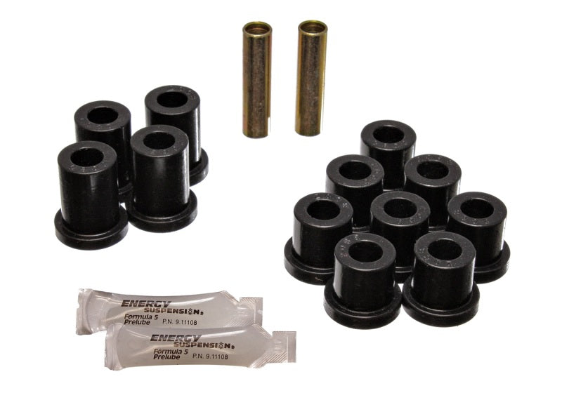 ES Spring/Shackle Bush - Black - Energy Suspension 55-57 Chevy Bel Air Black Rear Leaf Spring Bushing Set