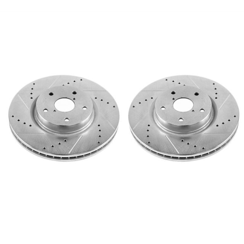 PSB Evolution Drill/Slot Rotor - Power Stop 06-07 Subaru B9 Tribeca Front Evolution Drilled & Slotted Rotors - Pair
