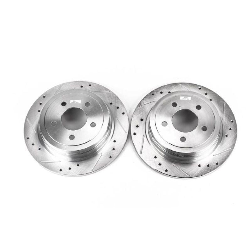 PSB Evolution Drill/Slot Rotor - Power Stop 2003 Ford Explorer Sport Rear Evolution Drilled & Slotted Rotors - Pair