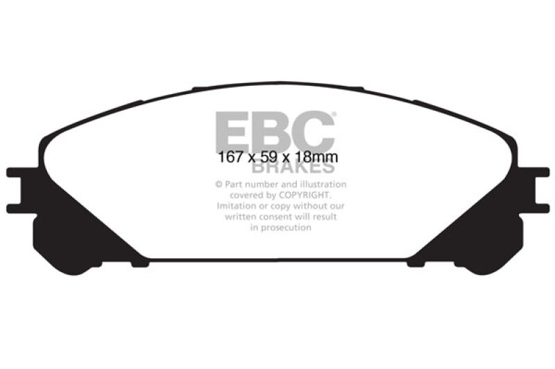 EBC Ultimax2 Brake Pad Sets - EBC 15+ Lexus NX200t 2.0 Turbo Ultimax2 Front Brake Pads