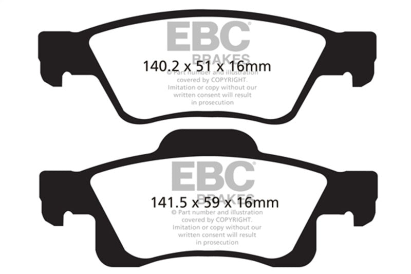 EBC Ultimax2 Brake Pad Sets - EBC 11+ Dodge Durango 3.6 Ultimax2 Rear Brake Pads