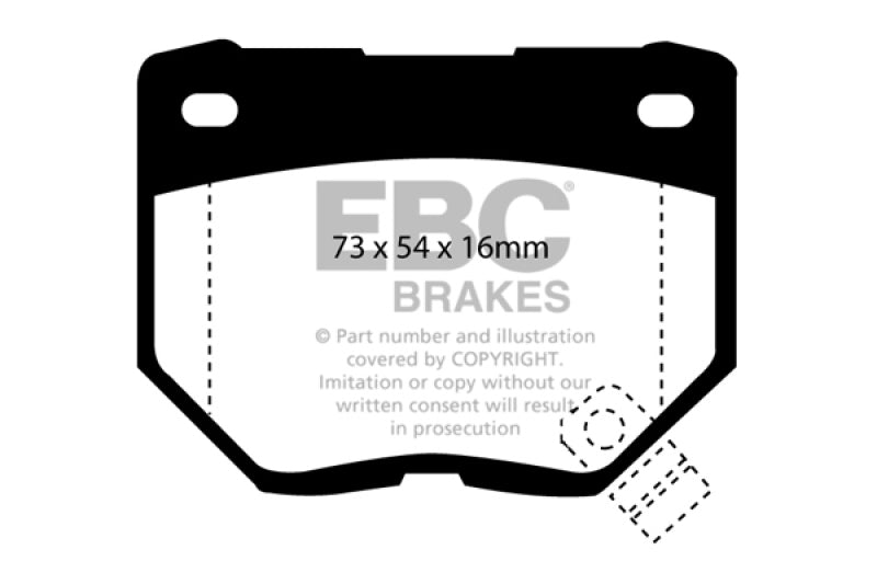 EBC Yellowstuff Brake Pad Sets - EBC 89-95 Nissan Skyline (R32) 2.6 Twin Turbo GT-R Yellowstuff Rear Brake Pads