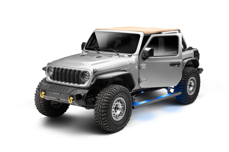 GOR RealTruck VoltStep Running Boards - RealTruck 18-24 Jeep Wrangler 4dr VoltStep Electric Running Board Kit - Bedliner Coating