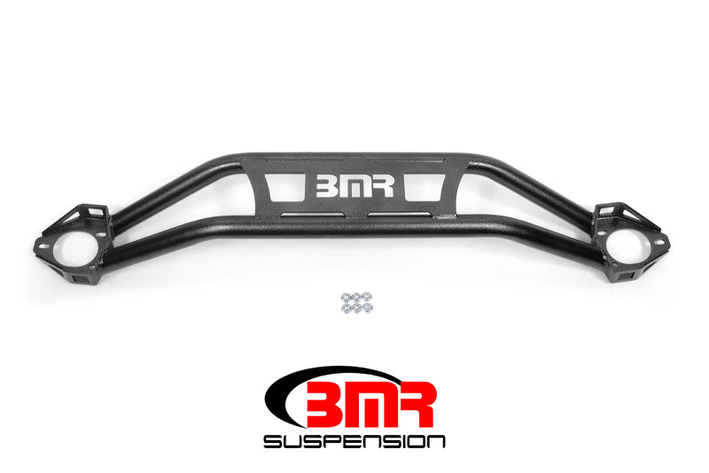 BMR Strut Tower Braces - BMR 08-18 Dodge Challenger Front Strut Tower Brace - Black Hammertone (Twin Tube Design)