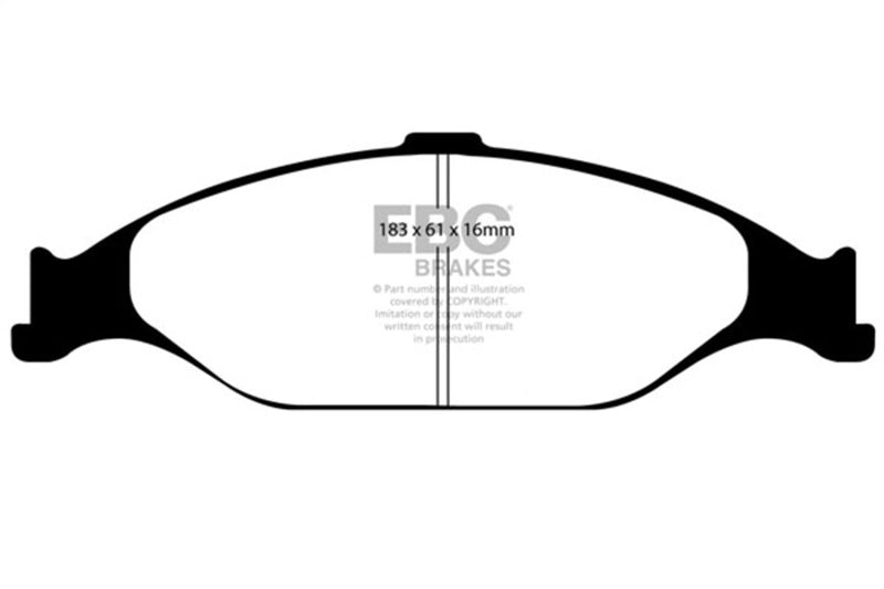 EBC Yellowstuff Brake Pad Sets - EBC 99-04 Ford Mustang 3.8 Yellowstuff Front Brake Pads