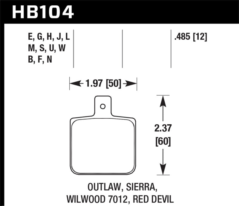 HAWK HP+ Brake Pad Sets - Hawk Sierra/Outlaw/Wilwood HP+ Street Brake Pads