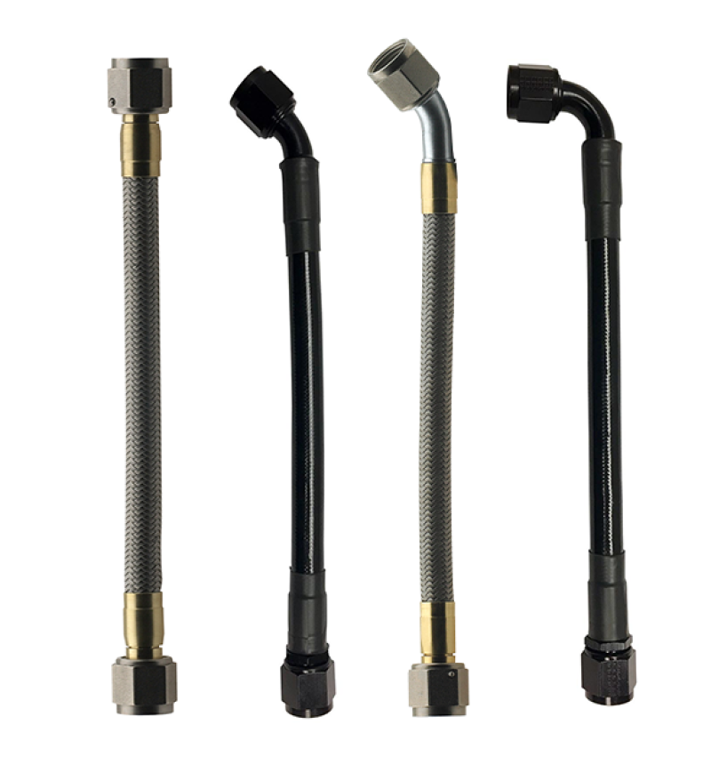 FRA Brake Lines - Fragola -8AN Hose Assembly Straight x 45 Degree Steel Nut 16in