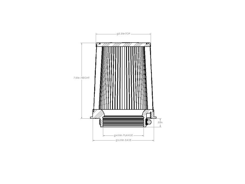 AFE Universal D2 Dura Dry Air Filter - aFe Momentum Intake Replacement Air Filter w/ D2 Dura-Dry Media 4in Fx6in Bx5-1/2in Tx7-1/2in H
