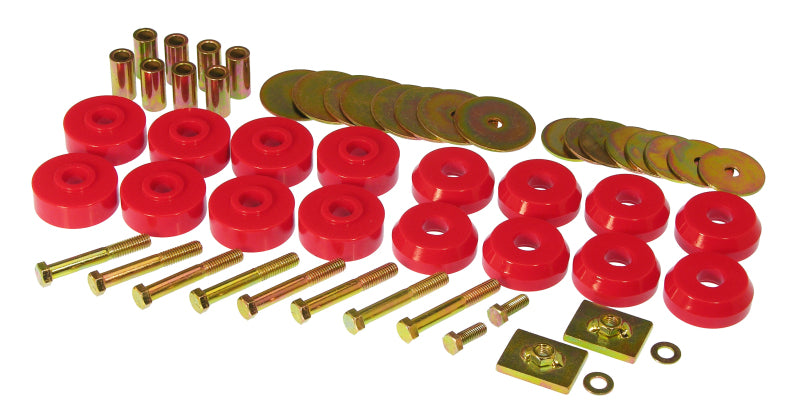 PRO Body/Subframe Bush - Red - Prothane 59-64 Chevy Impala / Belair Body Mount Kit - Red