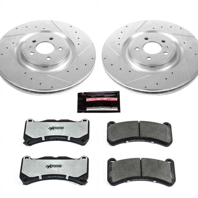 PSB Evolution Drill/Slot Rotor - Power Stop 13-14 Ford Mustang Front Z26 Street Brake Kit