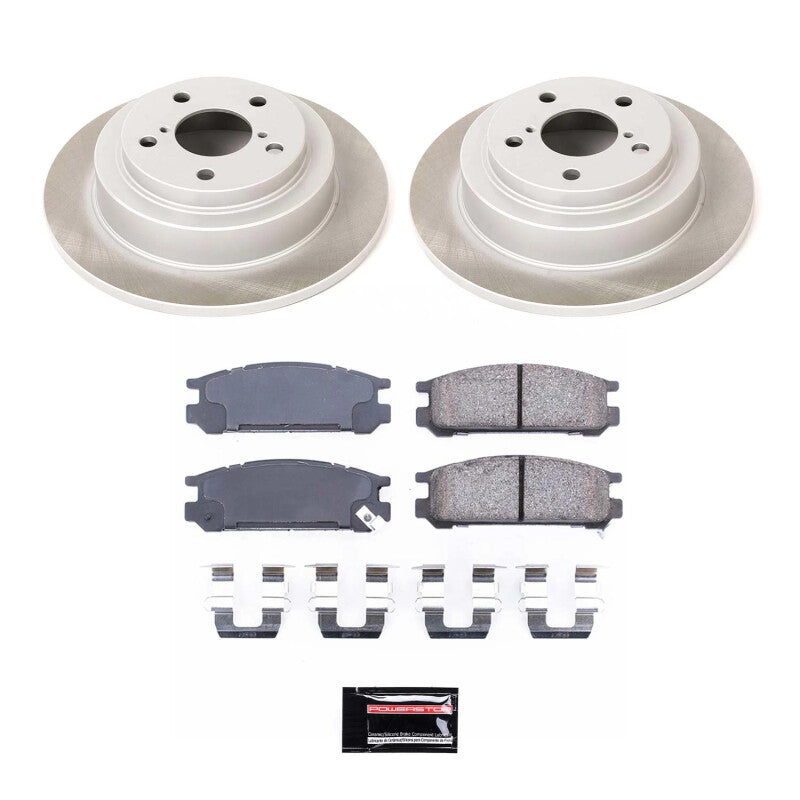 PSB Semi-Coated Rotor Kits - Power Stop 90-99 Subaru Legacy Rear Semi-Coated Rotor Kit
