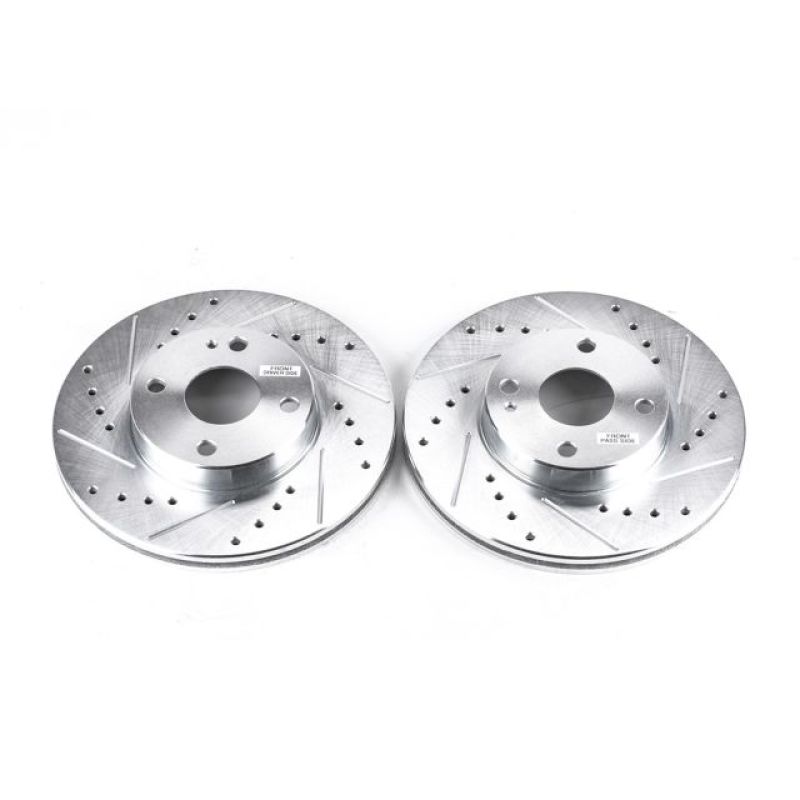 PSB Evolution Drill/Slot Rotor - Power Stop 94-97 Mazda Miata Front Evolution Drilled & Slotted Rotors - Pair