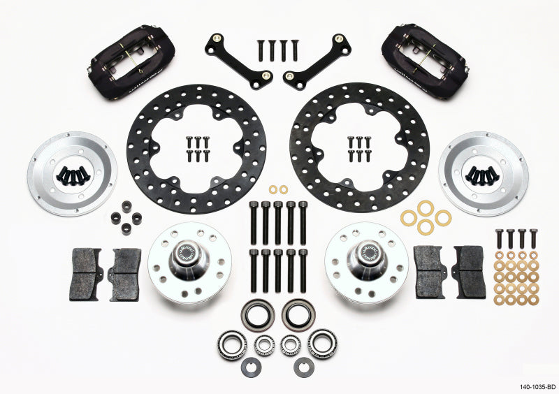 WIL Dynalite Brake Kit - Wilwood Forged Dynalite Front Drag Kit Drilled Rotor 82-92 Camaro/Firebird
