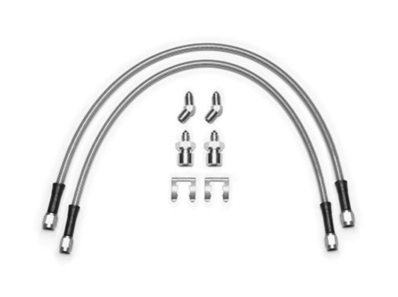 WIL Flexline Brake Hose - Wilwood 18-22 Jeep JL Flexline Kit 20in -3 M10-1.0 IF 1/8-27 NPT Straight 45 Degree