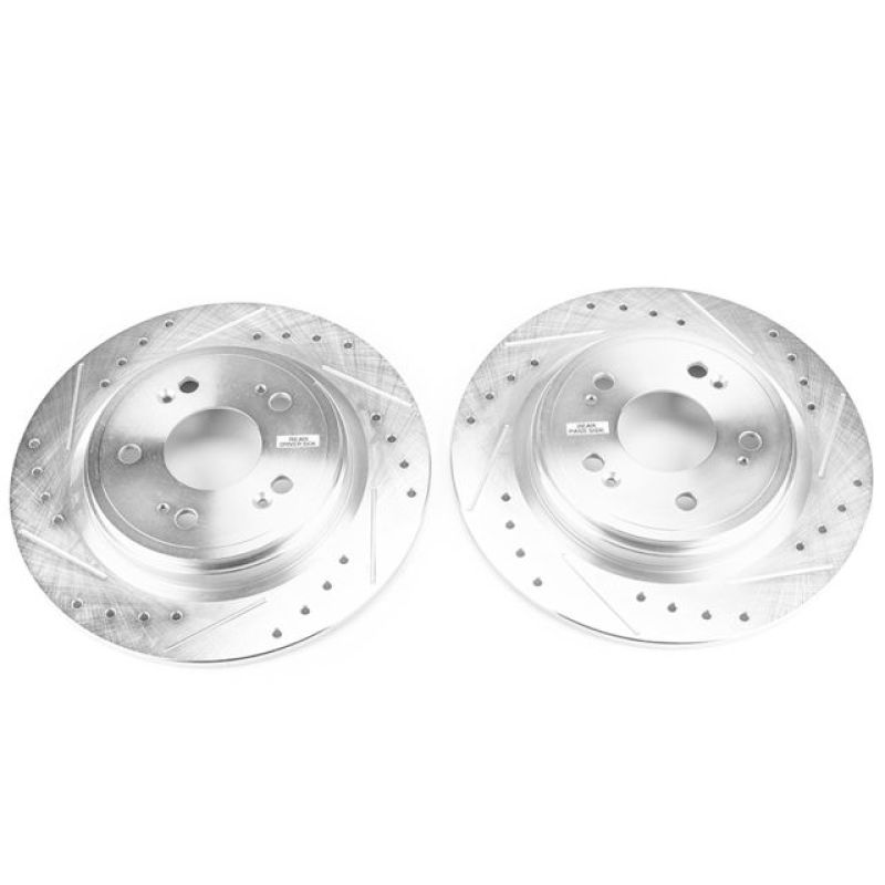 PSB Evolution Drill/Slot Rotor - Power Stop 14-19 Acura RLX Rear Evolution Drilled & Slotted Rotors - Pair