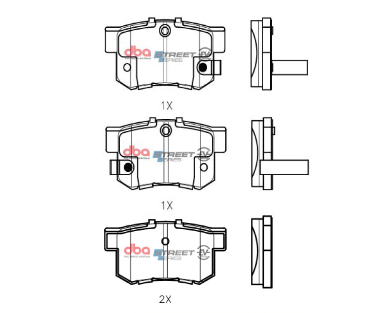 DBA Street Series Brake Pads - DBA 97-99 Acura CL 4 Cyl Rear SSEV Street Series Brake Pads
