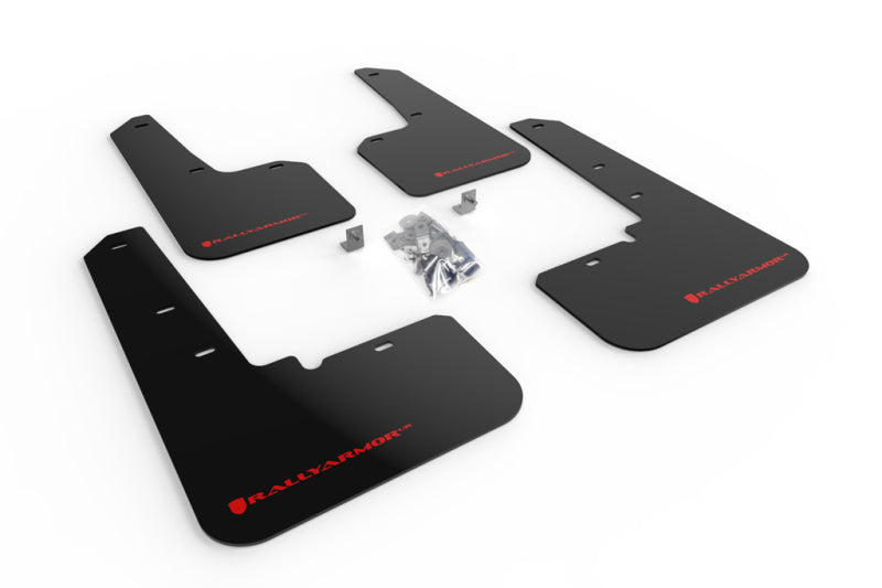 RAL UR Blk Flap/Rd Logo - Rally Armor 20-25 Subaru Outback Black UR Mud Flap w/Red Logo