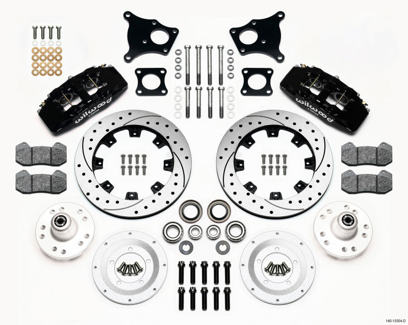 WIL Dynapro Brake Kit - Wilwood Dynapro 6 Front Hub Kit 12.19in Drilled AMC 71-76 OE Disc w/o Bendix Brakes