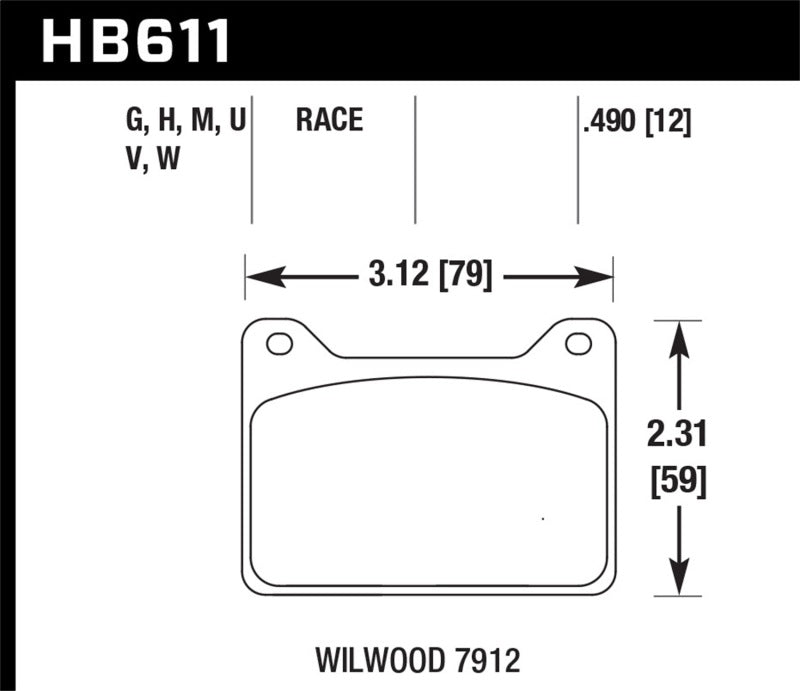 HAWK DTC-70 Brake Pad Sets - Hawk Willwood 7912 DTC-70 Race Brake Pads