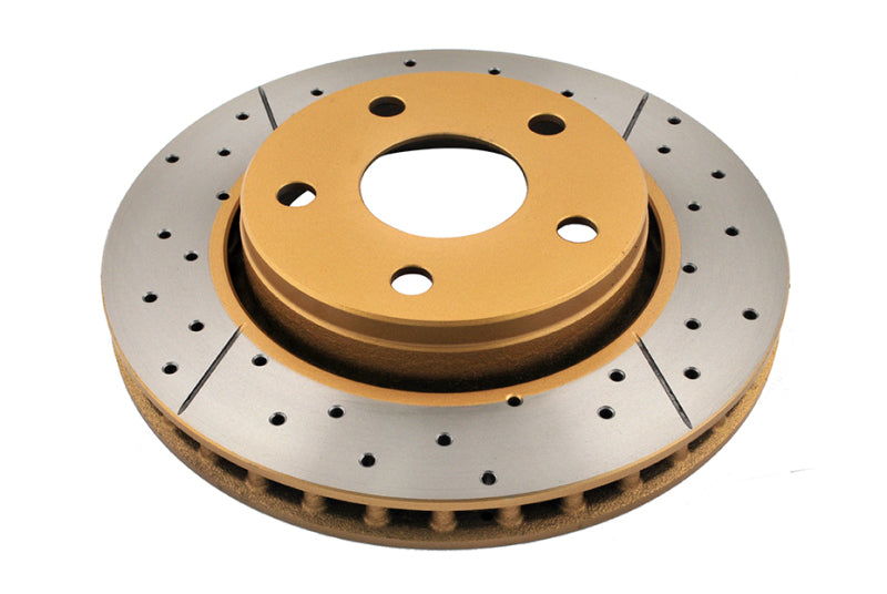 DBA Street Slot&Drill Rotors - DBA 07-17 Jeep Wrangler Front Drilled & Slotted Street Series X-Gold Rotor