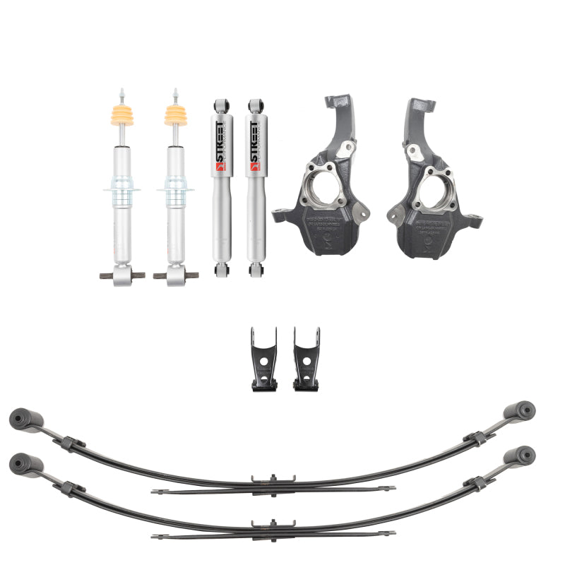 BT Lowering Kit w Shocks - Belltech LOWERING KIT 2019+ GM Silverado/Sierra 1500 2WD/4WD -2-4in F / -4in R w/ Street Perf Shocks
