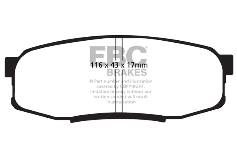 EBC Extra Duty Brake Pad Sets - EBC 08+ Lexus LX570 5.7 Extra Duty Rear Brake Pads