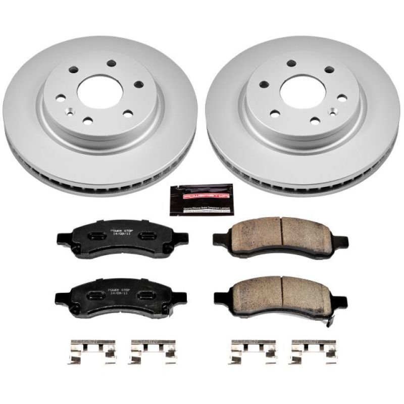 PSB Z17 Evolution Coated Kit - Power Stop 08-17 Buick Enclave Front Z17 Evolution Geomet Coated Brake Kit