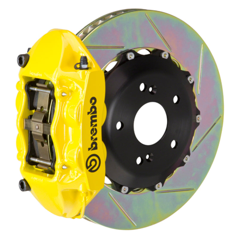 BRB Big Brake Kits - Brembo 06-09 S2000 Rear GT BBK 4 Piston Cast 328x28 2pc Rotor Slotted Type-1- Yellow
