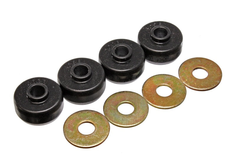 ES Spring/Shackle Bush - Black - Energy Suspension 84-96 Chevy Corvette Black Spring Cushions for Rear Leaf Spring Bushing Set