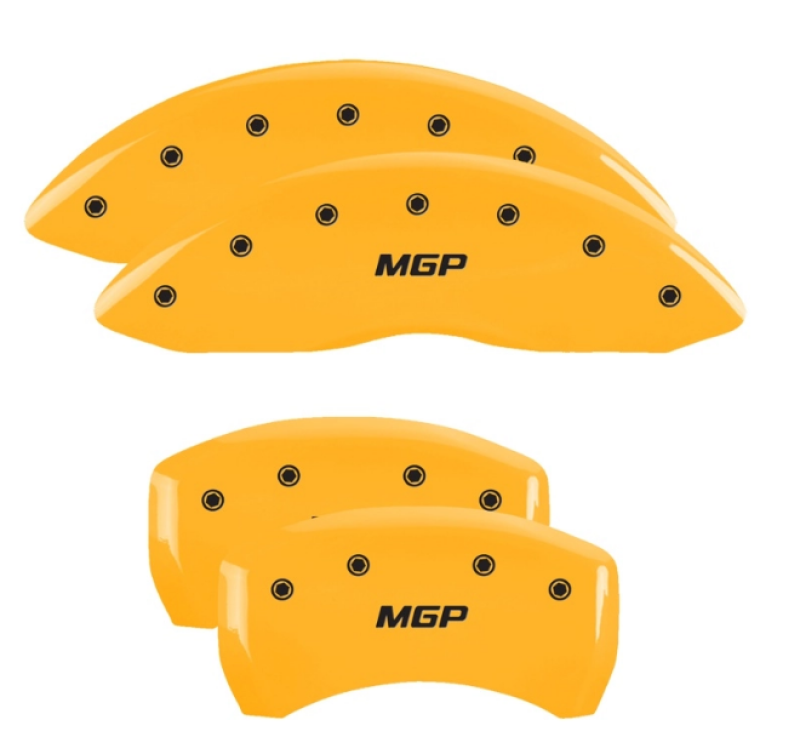 MGP Caliper Covers 4 Logo - MGP 4 Caliper Covers Engraved Front/Rear 18-19 Buick Regal Sportback Yellow Finish Silver Characters