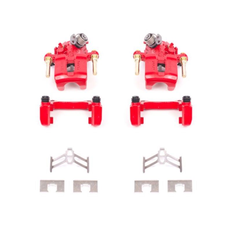PSB Red Calipers - Power Stop 92-01 Honda Prelude Rear Red Calipers w/Brackets - Pair