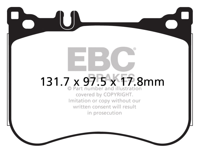 EBC Yellowstuff Brake Pad Sets - EBC 14+ Mercedes-Benz S550 4.7 Twin Turbo AMG Sport Pkg Yellowstuff Front Brake Pads