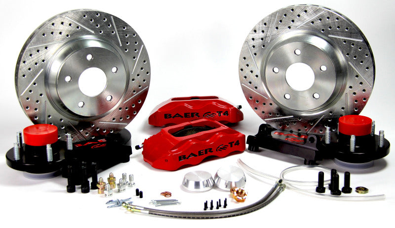 BAE Track4 Brake Kits - Baer Brakes 68-69 Ford Fairlane STD Studs 13in Track4 Front SDZ Brake Kit - Comp Yellow
