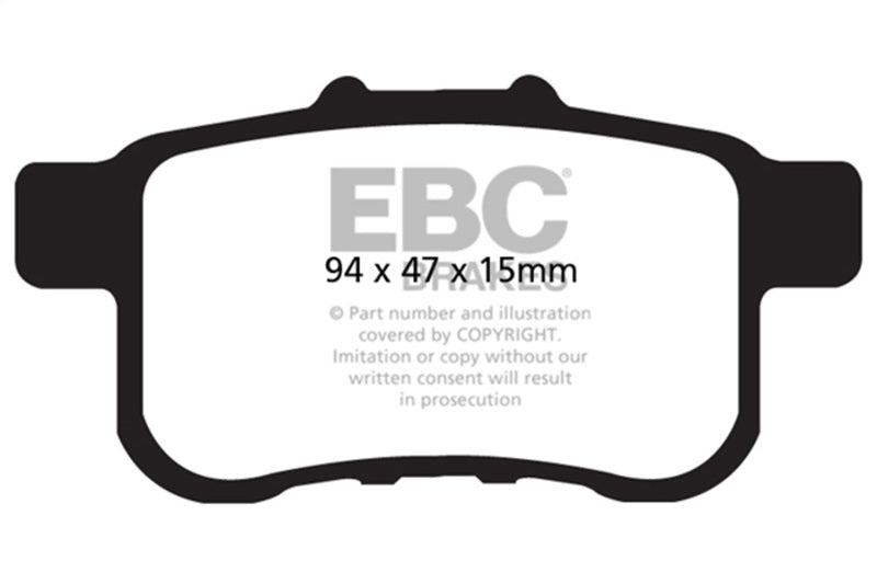 EBC Greenstuff Brake Pad Sets - EBC 09-14 Acura TSX 2.4 Greenstuff Rear Brake Pads