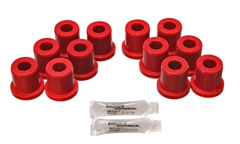 ES Spring/Shackle Bush - Red - Energy Suspension 81-89 Toyota FJ40/FJ60 Landcruiser 2/4WD Red Front Leaf Spring Bushing (Set of 12)