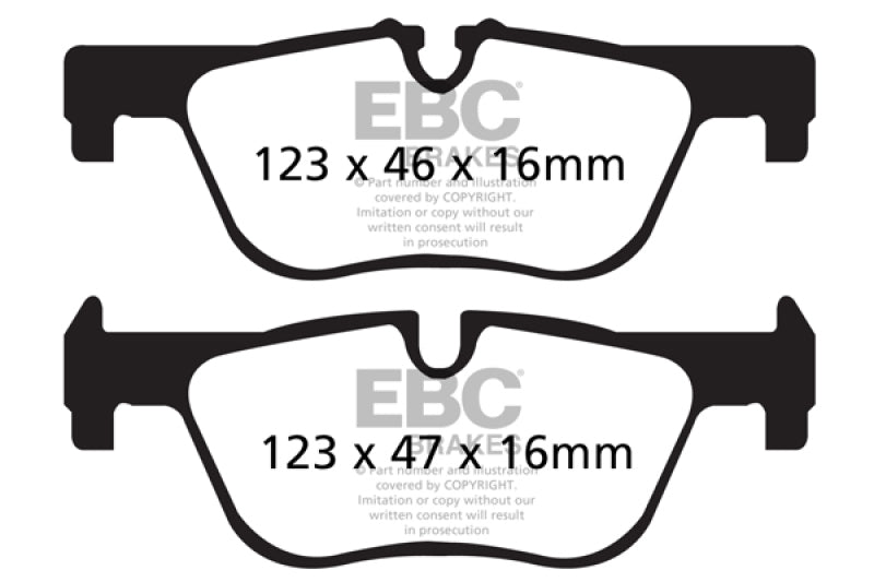 EBC Ultimax2 Brake Pad Sets - EBC 14+ BMW 228 Coupe 2.0 Turbo ATE calipers Ultimax2 Rear Brake Pads