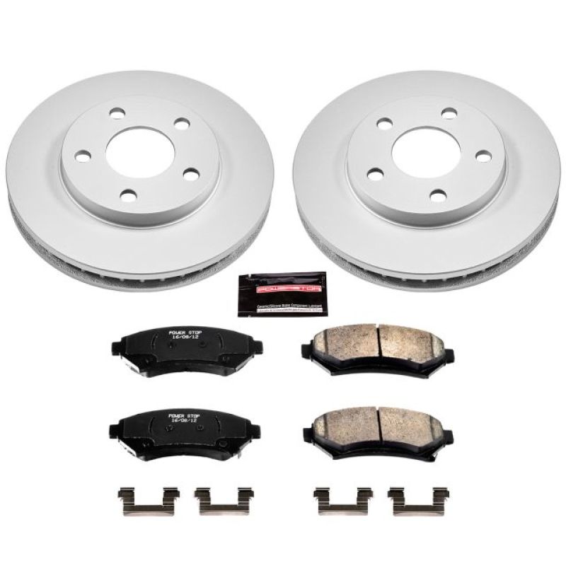 PSB Z17 Evolution Coated Kit - Power Stop 97-05 Buick Century Front Z17 Evolution Geomet Coated Brake Kit