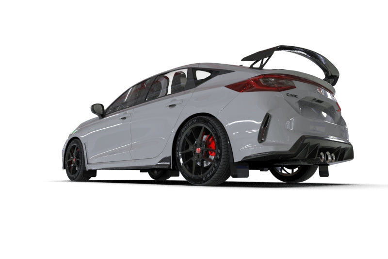 RAL UR Blk Flap/Grey Logo - Rally Armor 23-25 Honda Civic Type R Black Mud Flap Grey Logo