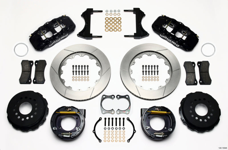 WIL Aero Brake Kit - Wilwood AERO4 Rear P-Brake Kit 14.00in Big Ford New Style 2.50in Offset