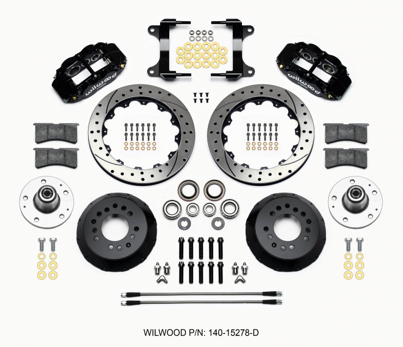 WIL Superlite Brake Kit - Wilwood Narrow Superlite 6R Front Hub Kit 12.88in Drilled 82-92 Camaro//Firebird