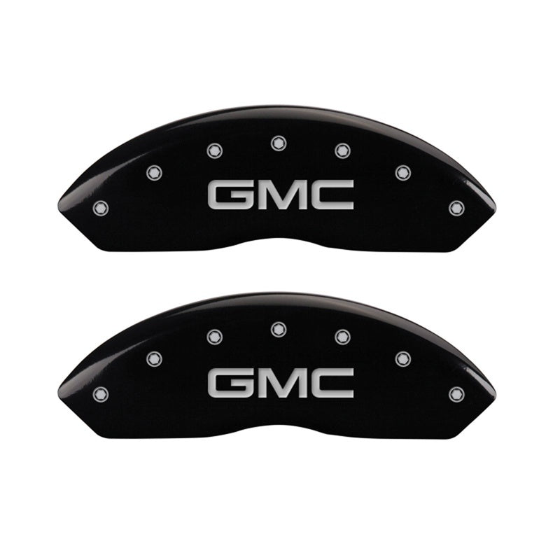 MGP Caliper Covers 2 Logo - MGP Front set 2 Caliper Covers Engraved Front GMC Black finish silver ch