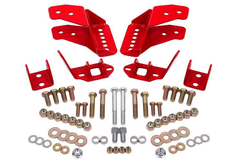 BMR Coilover Conversion Mounts - BMR 78-87 G-Body Coilover Conversion Kit Rear Adjustable Shock Mount Without CAB - Red