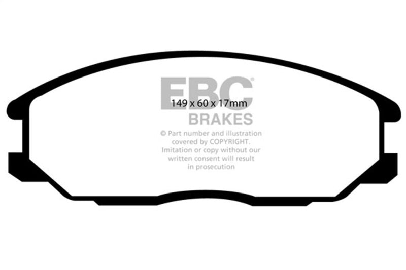 EBC Ultimax2 Brake Pad Sets - EBC 01-06 Hyundai Santa Fe 2.4 Ultimax2 Front Brake Pads